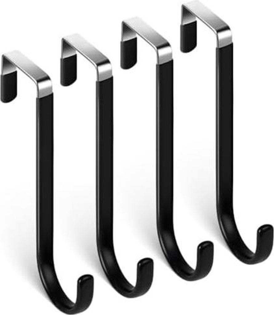 flintronic Türhaken zum Einhängen, 4 Stück Kleiderhaken Tür mit Filz-Pads als Oberflächenschutz, Kleider-Haken für die Türaußenseite, Garde...
