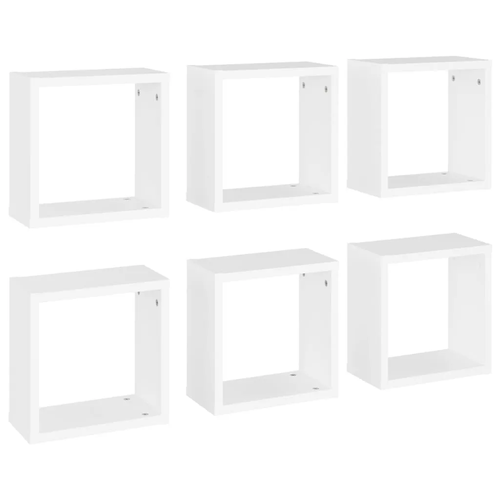 Ripiani a cubo 6 pz. Bianco 30x15x30 cm
