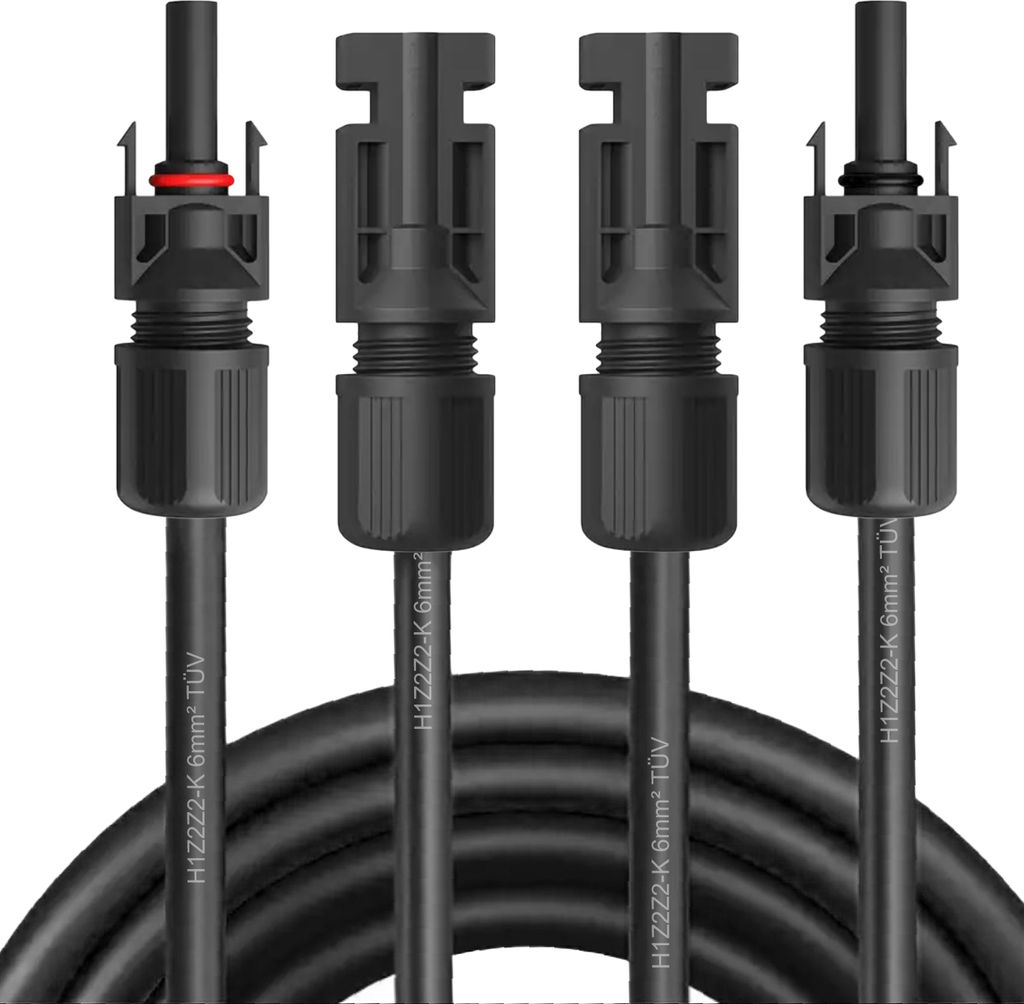 MOOKEERF Solarkabel 10 AWG – 6,8 M, Wasserdichte Stecker (IP68), XLPE-Isolierung, Für PV-Anlagen, Wohnmobile
