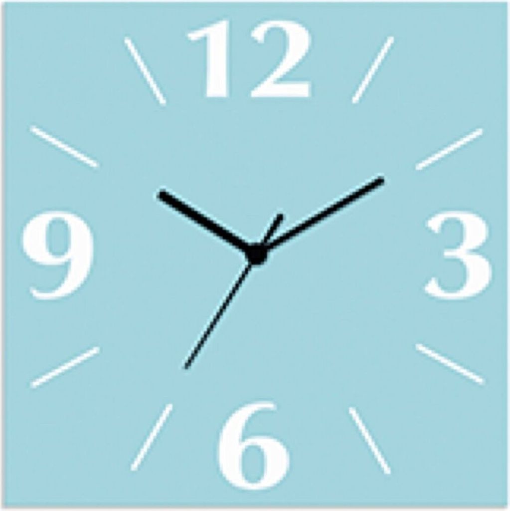 ARTland Wanduhr auf Alu Funkuhr - schwarzer Zeiger Trendfarbe Hellblau Größe: 30x30 cm