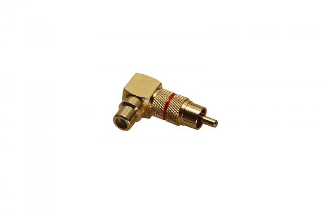 Goobay Cinch Adapter 90°; Goldausführung; Rot, Cinch-Buchse Produktbild 