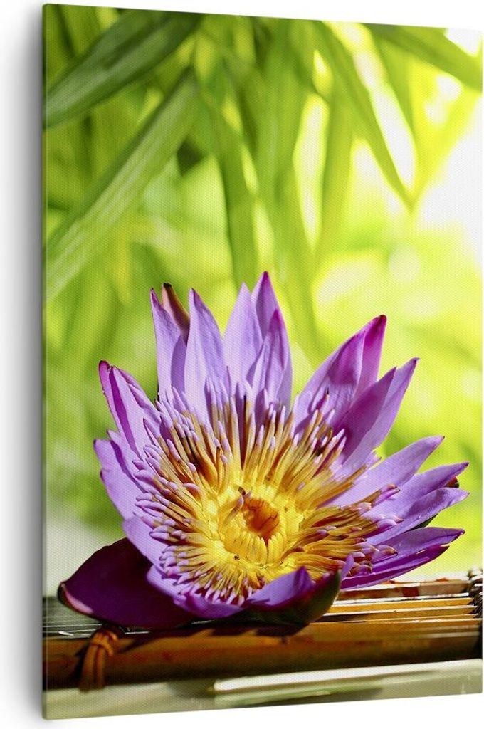 Bild auf Leinwand - Leinwandbild - Einteilig - Asien spa bambus blume - 70x100cm - Wand Bild - Wanddeko - Wandbilder - Leinwanddruck - Wanddekorati...