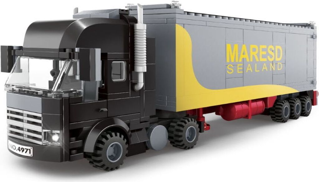Wange Bausatz LKW mit Containeranhänger, kompatibel mit 352 Teilen