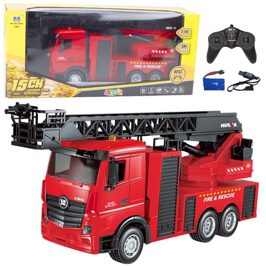 Pompiers RC avec échelle extensible + jet d'eau 1:18 Image du produit 