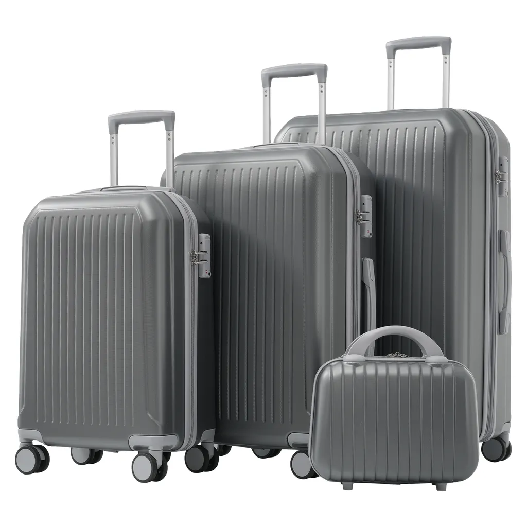 Set Valigie Business Flieks 4 Pz: Trolley Rigidi Grigio con TSA