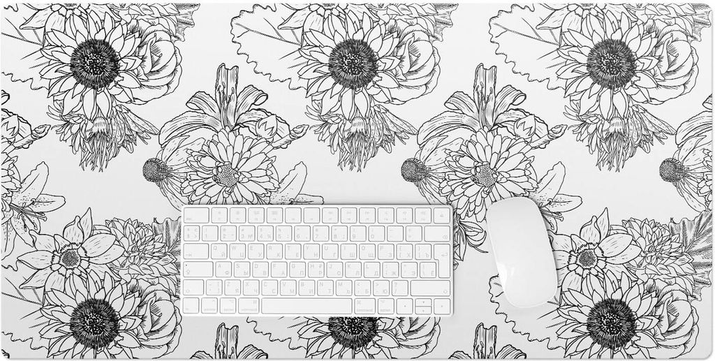 Florales Lineares Muster – Schreibtischunterlage – Rutschfeste Tischunterlage – Schreibtischmatte für Büro & Zuhause – Schreibunterlage ...