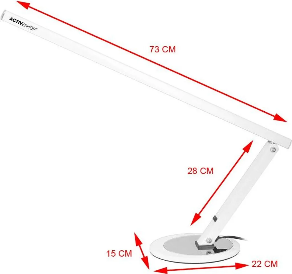 Lampe de bureau Slim LED blanc haute luminosité avec bras ajustable