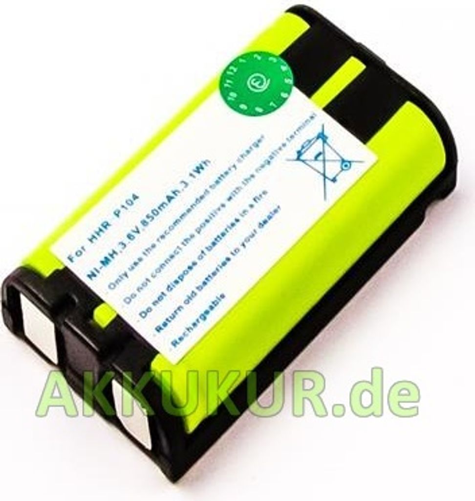 Akku passend für Panasonic KX-TG2302B / Panasonic KX-TG2312 / HHR-P104 850mA