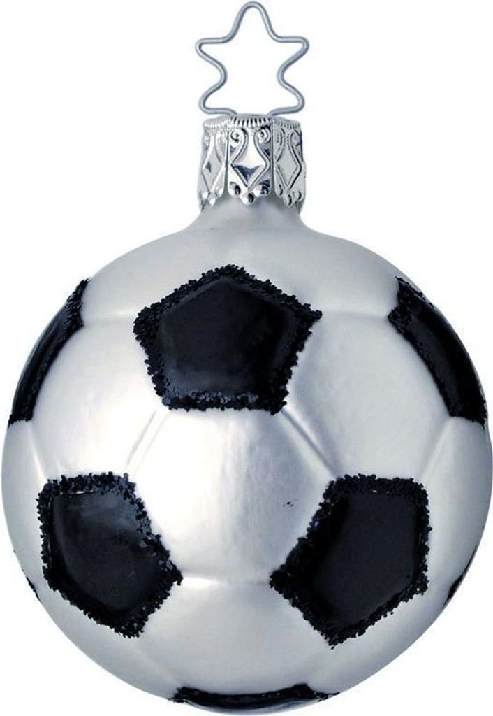Christbaumschmuck Fußball Glas 7.5cm, 1 Stück