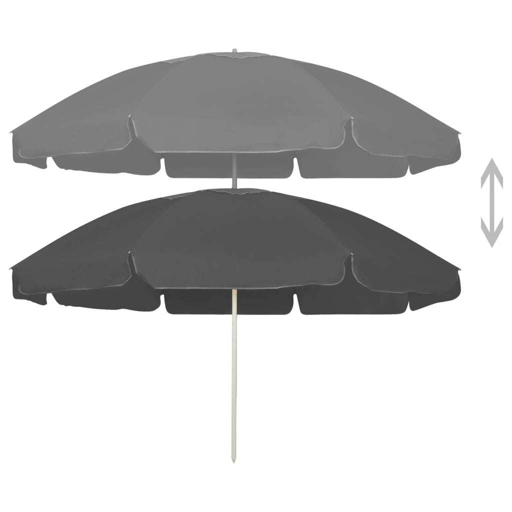 vidaXL Ombrellone da spiaggia antracite 240 cm Immagine del prodotto 