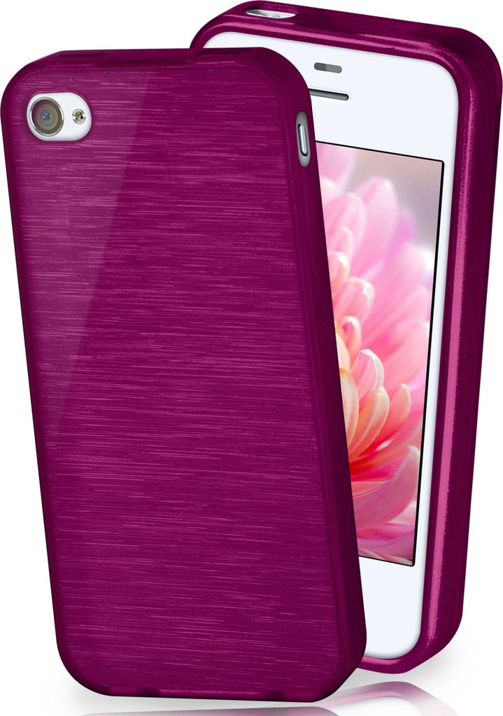 moex Brushed Case kompatibel mit Apple iPhone 4s / iPhone 4 - Hülle aus Silikon, Lila