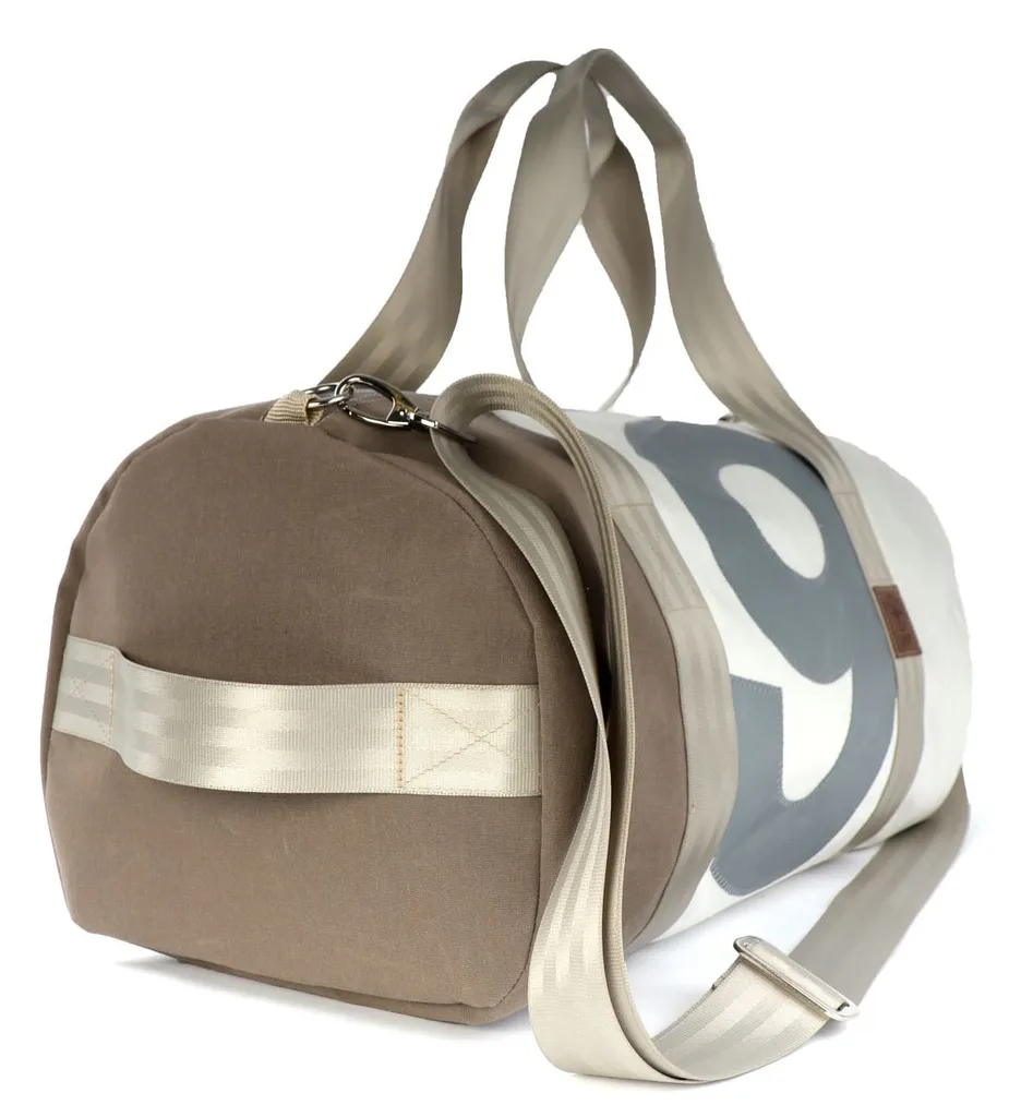 Sac de voyage Pirat cabine pour avion en toile recyclée Blanc et Gris