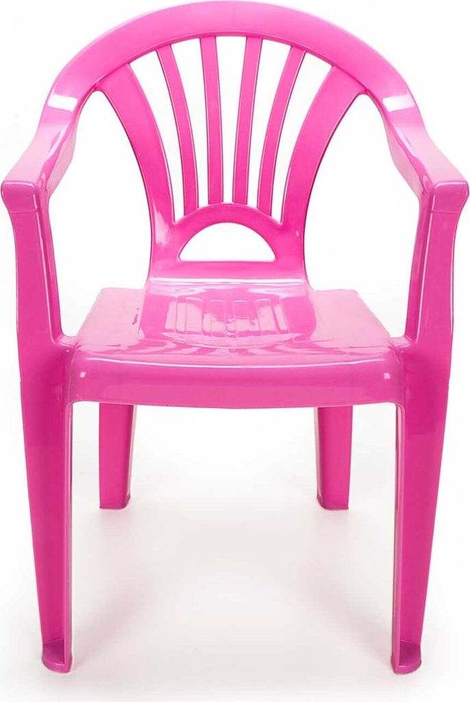 Kinder Gartenstuhl für Kinderzimmer, Kinderstuhl für Spielecke oder Garten, leichter Kunststoff Stapelstuhl, pink