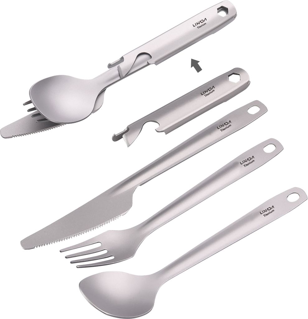 Lixada 4-in-1 Titan Besteck Besteck Set Leichter Essloeffel Produktbild 