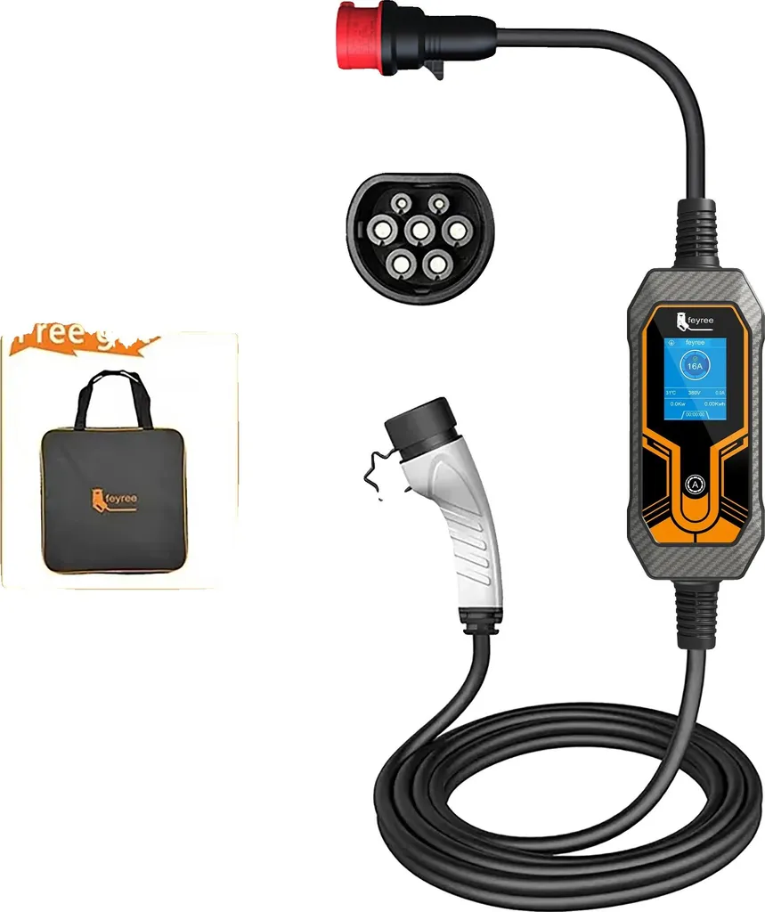 Borne de Recharge Mobile Type 2 pour Voiture Électrique 11KW 16A 3P