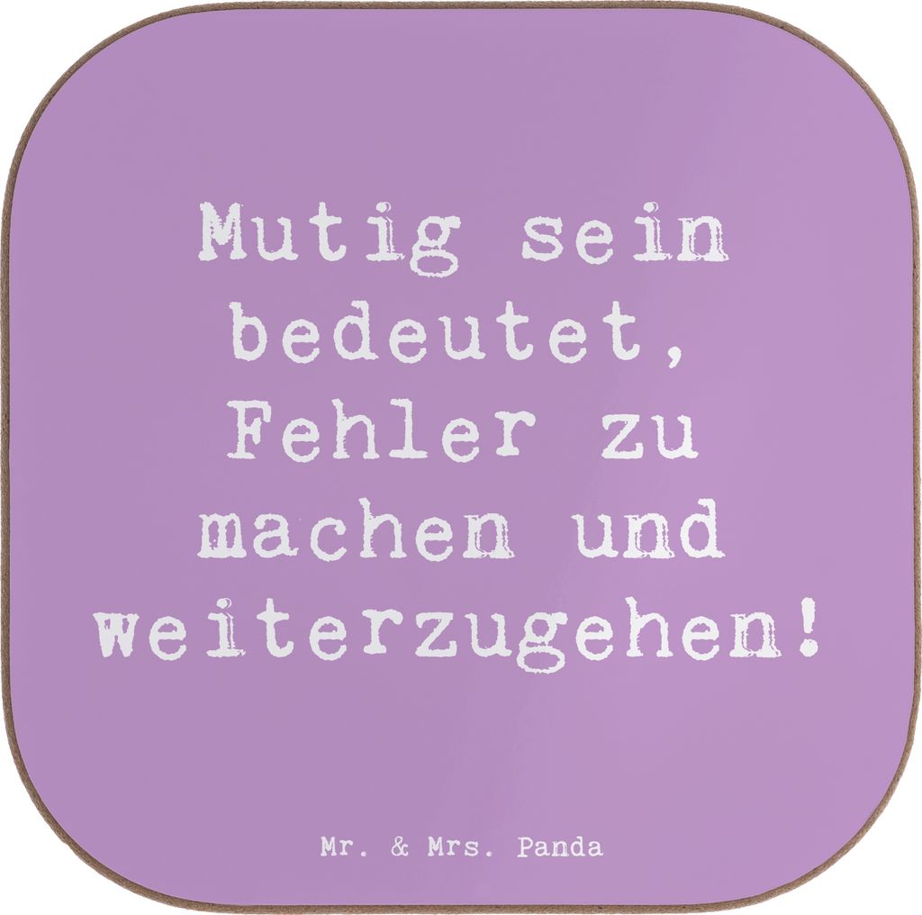 Mr. & Mrs. Panda Getränkeuntersetzer Spruch Fehler machen Lernen - Lavendeltraum - Geschenk, gläseruntersetzer, Untersetzer Gläser, Ziele erreic...