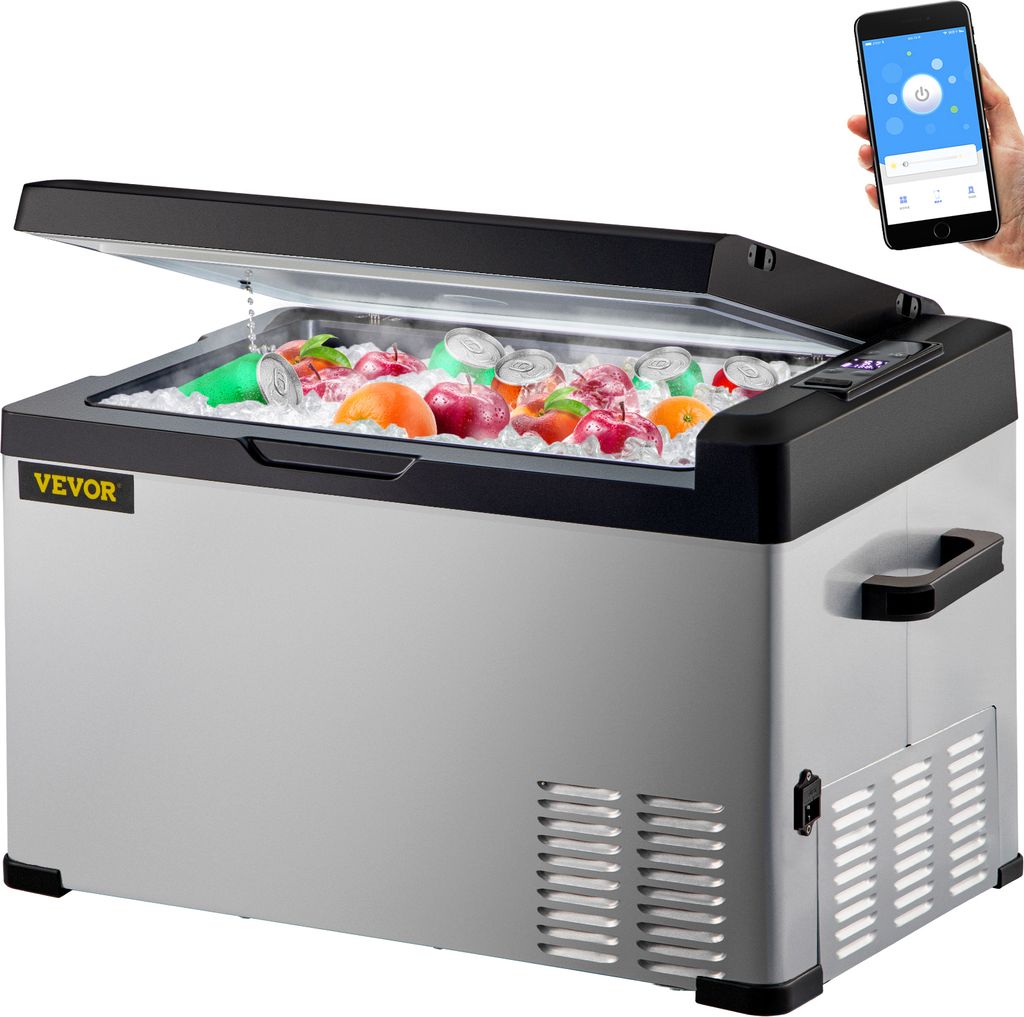 VEVOR Elektrische Kühlbox mit Griff, Batterieschutz, 30 Liter, 12 V und 240 V für Auto, Lkw, Boot, Reisemobil, -20 °C - 20 °C / -4 °F - 68 °F...