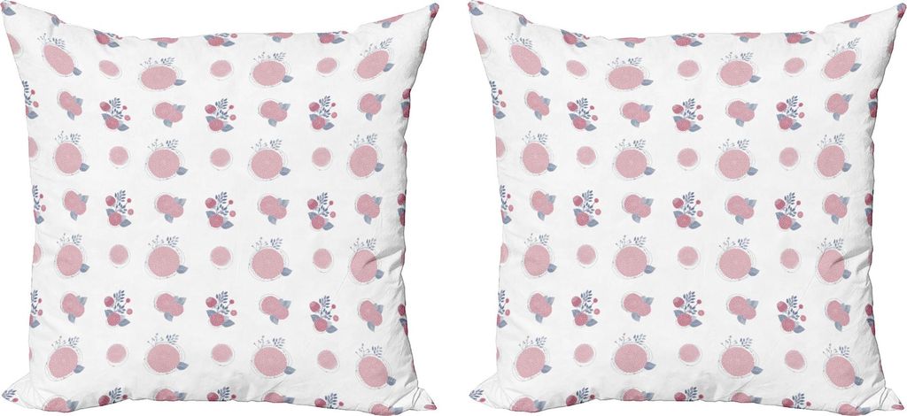 ABAKUHAUS Blume Kissenbezug Set (2Stück), Abstrakt Einfaches Blumenmuster Wiederholung von Petal und Blättern, 40 x 40 cm, Pale Rose Getrocknete ...