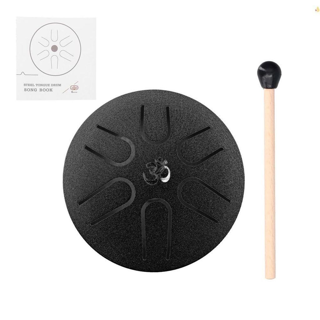 Mini Drum / Tongue Drum aus Stahl - 6 Töne - Schwarz