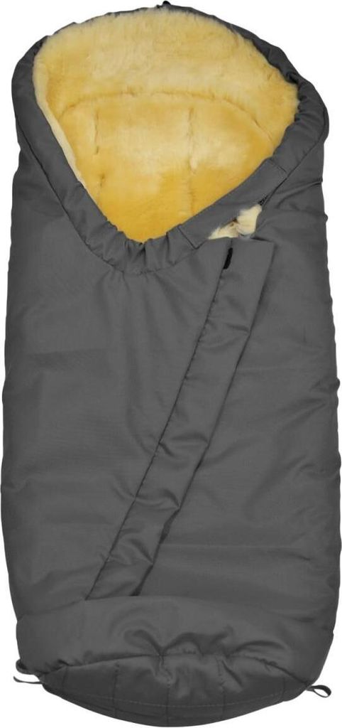 Lammfell - KINDERWAGEN FUßSACK - Farbe: Grau