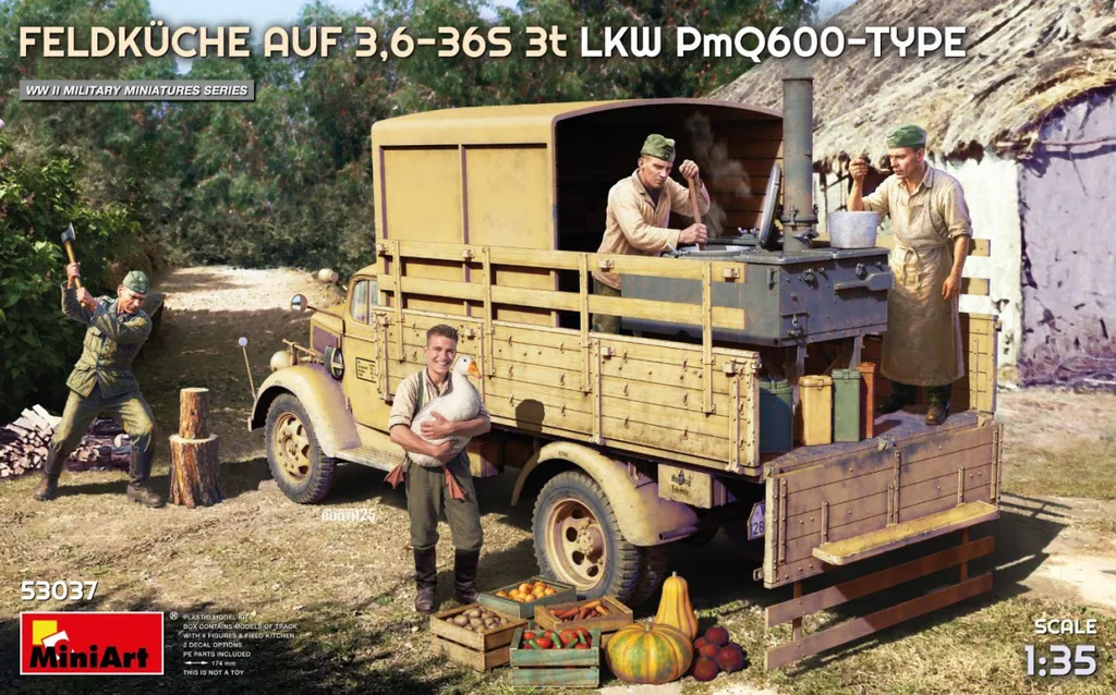 Réplique Authentique Feldküche PMQ600 1/35 : Camion 3,6-36S 3T ultra détaillé