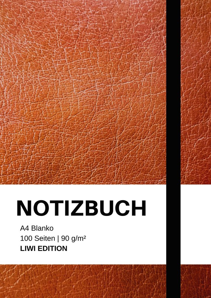 Notizbuch A4 blanko - 100 Seiten 90g/m² - Soft Cover Braun Produktbild 