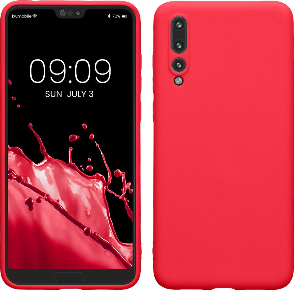 kwmobile Hülle kompatibel mit Huawei P20 Pro Hülle - weiches TPU Silikon Case - Cover geeignet für kabelloses Laden - Neon Pink