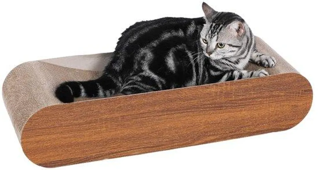 Planche à griffer réversible en carton marron pour chats et chatons