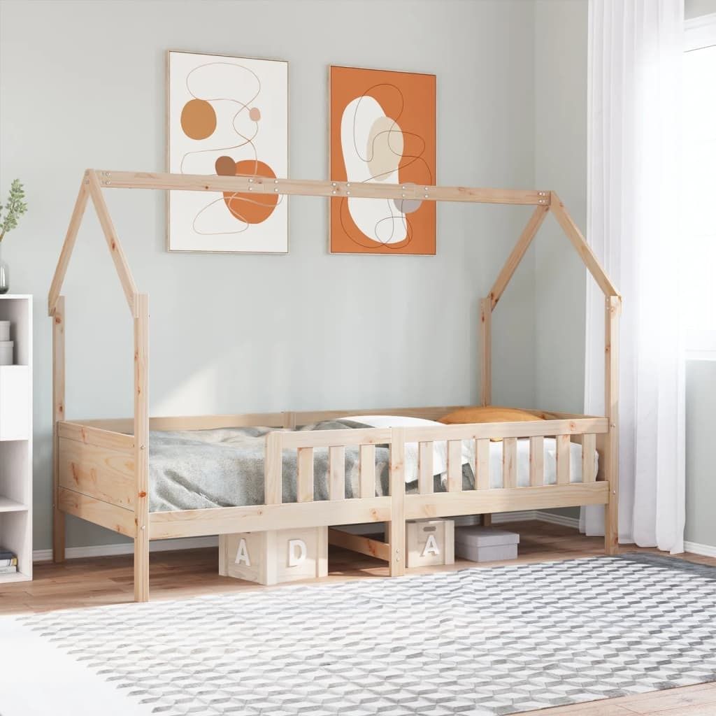 Maison Exclusive - Kinderbett Hausbett 90x190 cm Massivholz Kiefer