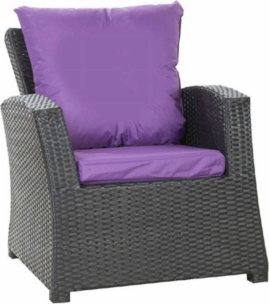 1 x Gartenkissen fur polyratanen Sitzkissen 56x52x7+56x50 rückenkissen outdoor Kissen für Gartenstühle Gartenkissen auf Rattanmöbel Violett