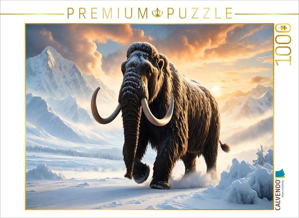 CALVENDO Puzzle Mammut im Sonnenuntergang der Eiszeit | Produktbild 