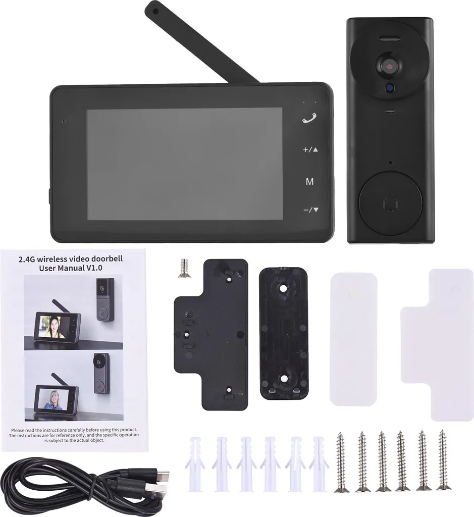 Interphone vidéo sans fil avec écran 4,3" et vision nocturne infrarouge