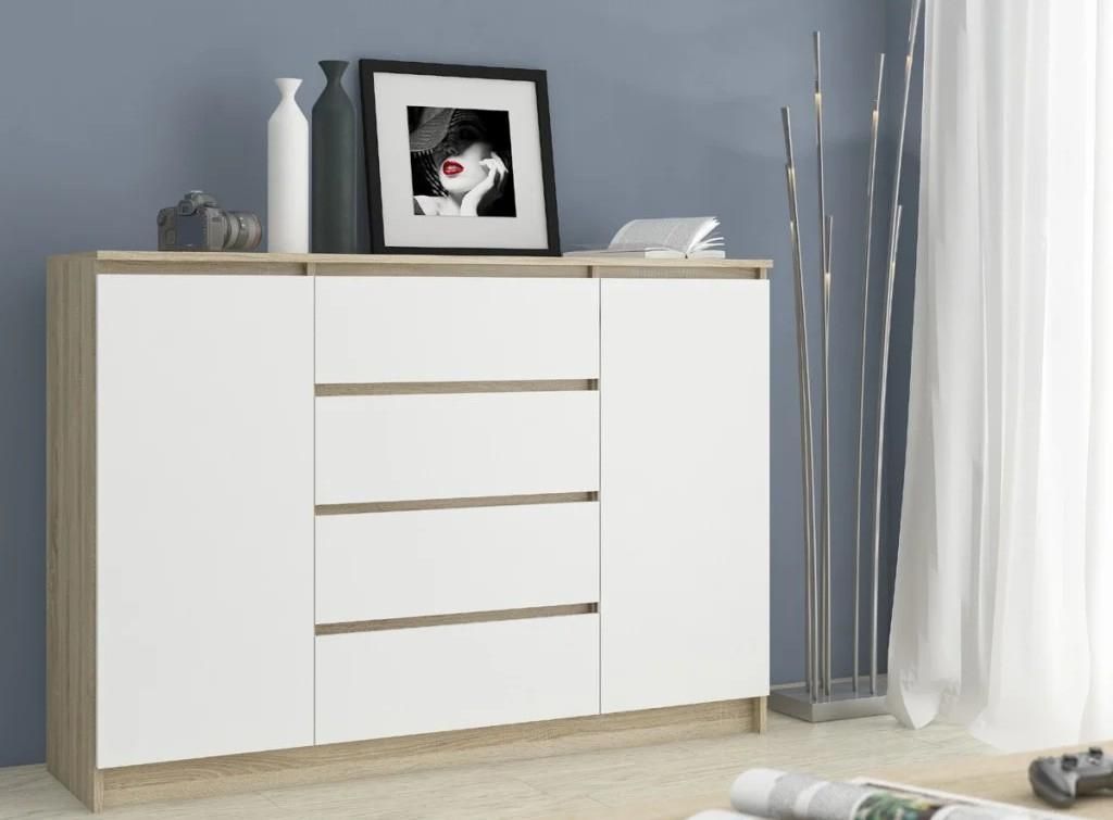 Commode combinée large SAVRILA - chêne Sonoma / blanc Image du produit 