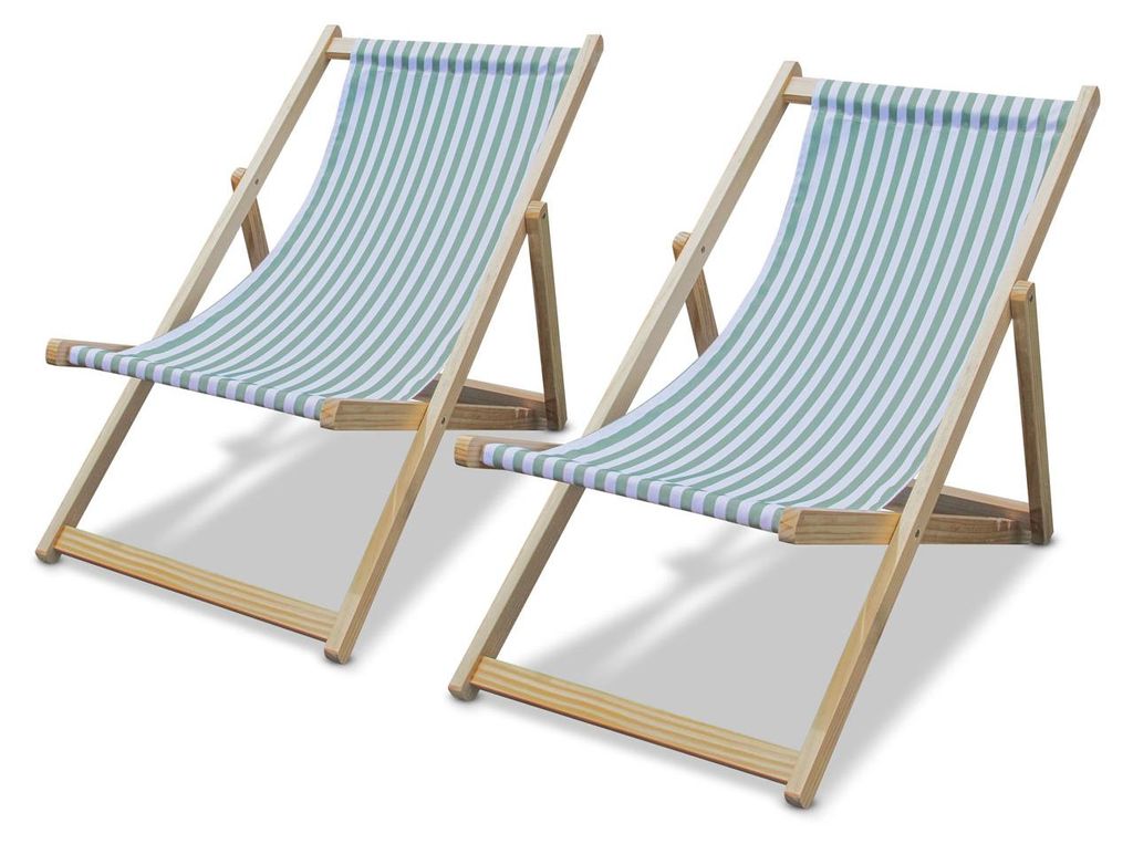 Tamigi - Set de 2 chaises longues en bois massif et Image du produit 
