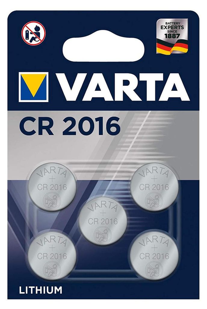 VARTA Lithium Knopfzelle, Batterie CR 2016, IEC CR2016, Produktbild 