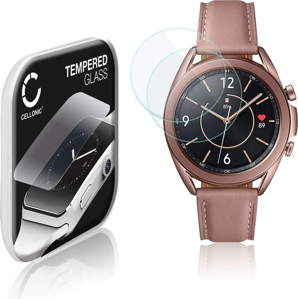 Set 2 Vetrini 9H per Samsung Galaxy Watch 3 41mm - CELLONIC 3D Nero