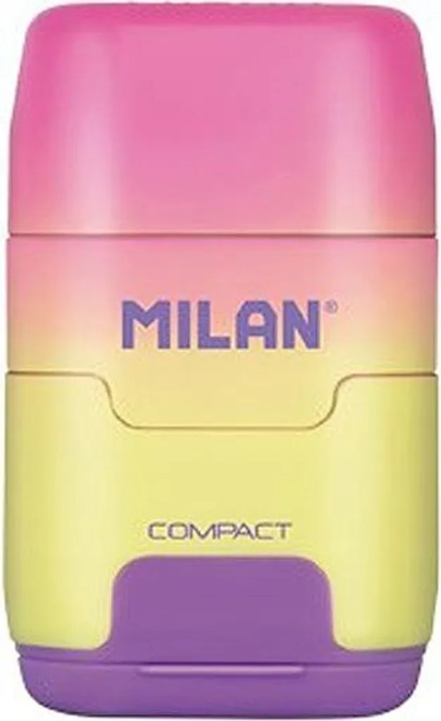MILAN Compact Sunset - Kit di successo scolastico colorato con temperino e gomma da cancellare