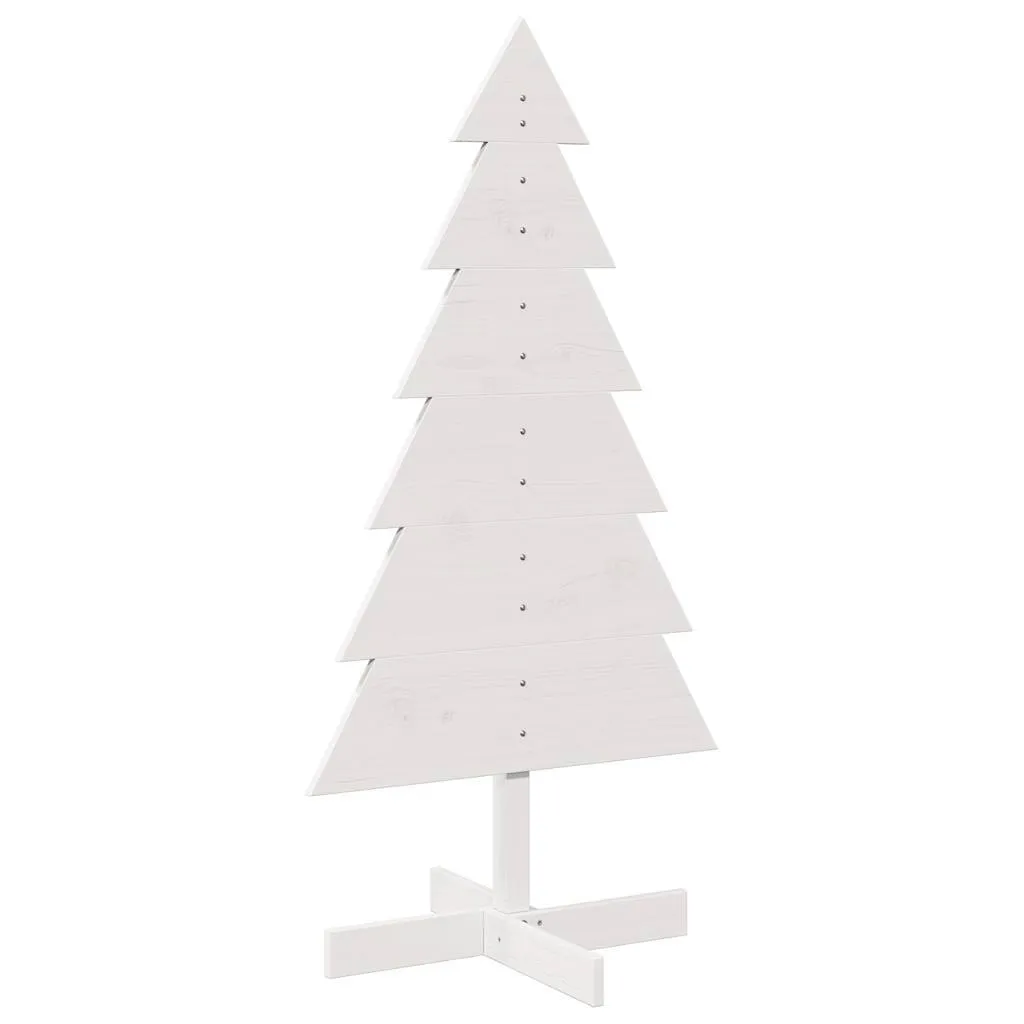 vidaXL Sapin de Noël Blanc 120 cm en Pin Massif - Arbre à Décorer