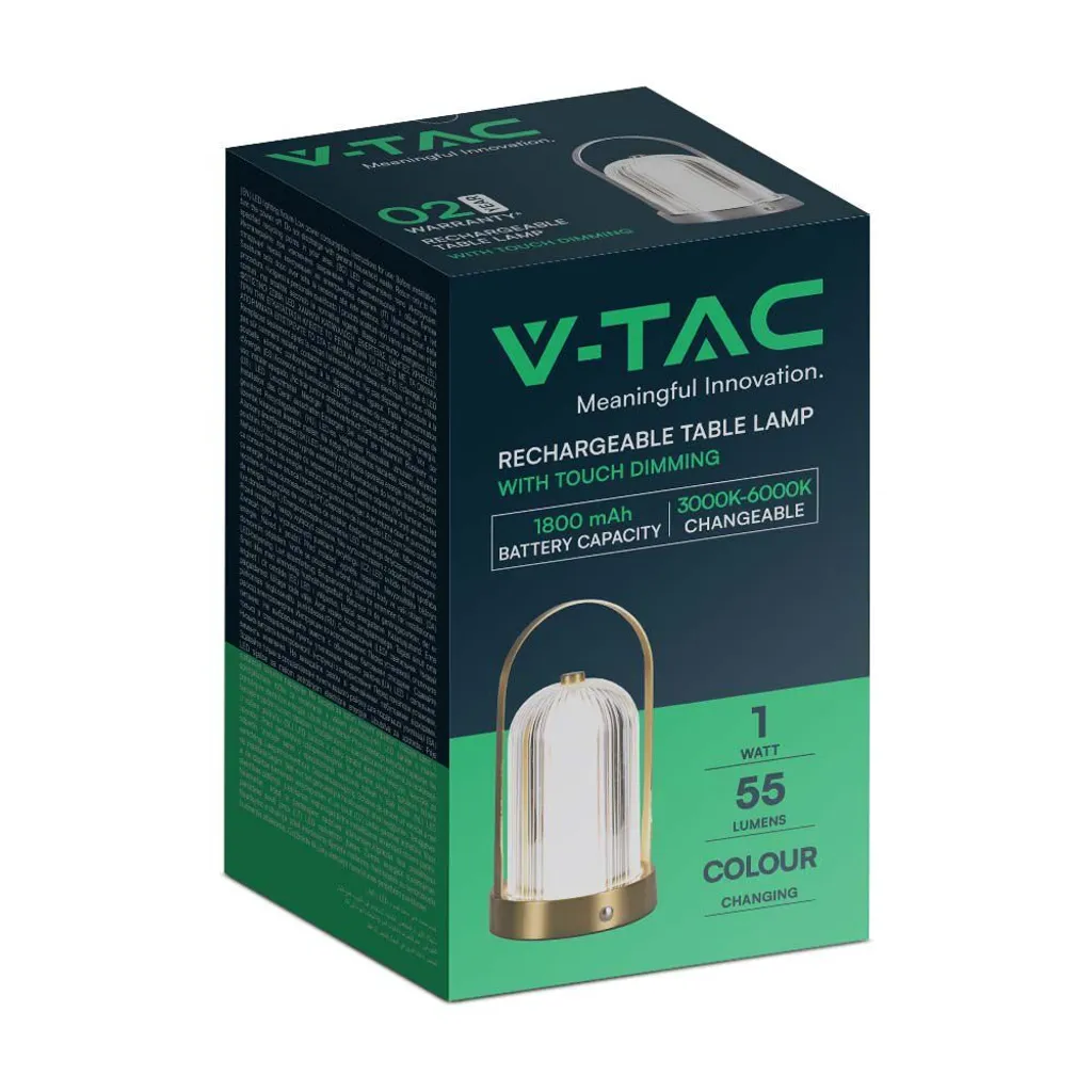 LED Solution Gold Lampe de table rechargeable 225mm 1W - Modèle 7989 - 9