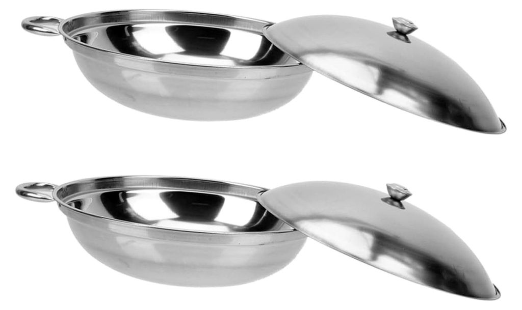 Edelstahl Kochtopf 2 Stück mit Deckel und Doppelgriffen für Küche und Restaurant