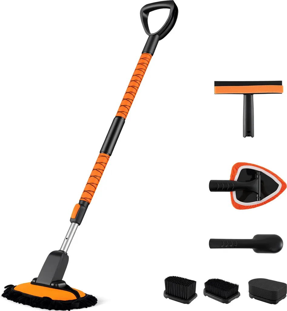 Dites adieu aux rayures : kit brosse de lavage voiture 132cm extensible