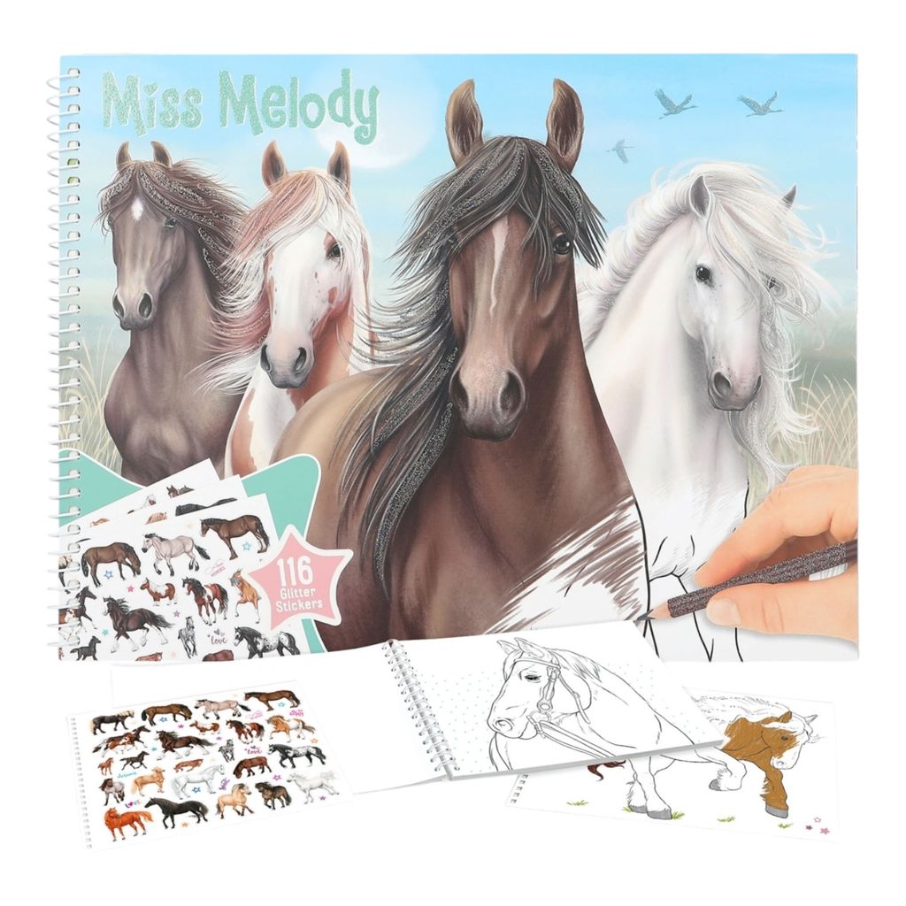 Libro da colorare sui cavalli Miss Melody Immagine del prodotto 