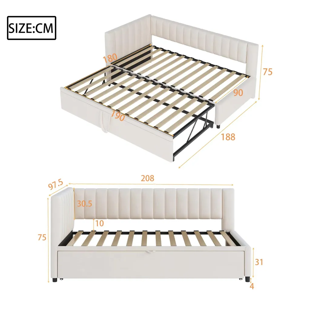 Lit banquette extensible 90/180x200 : la solution aux petits espaces - 8