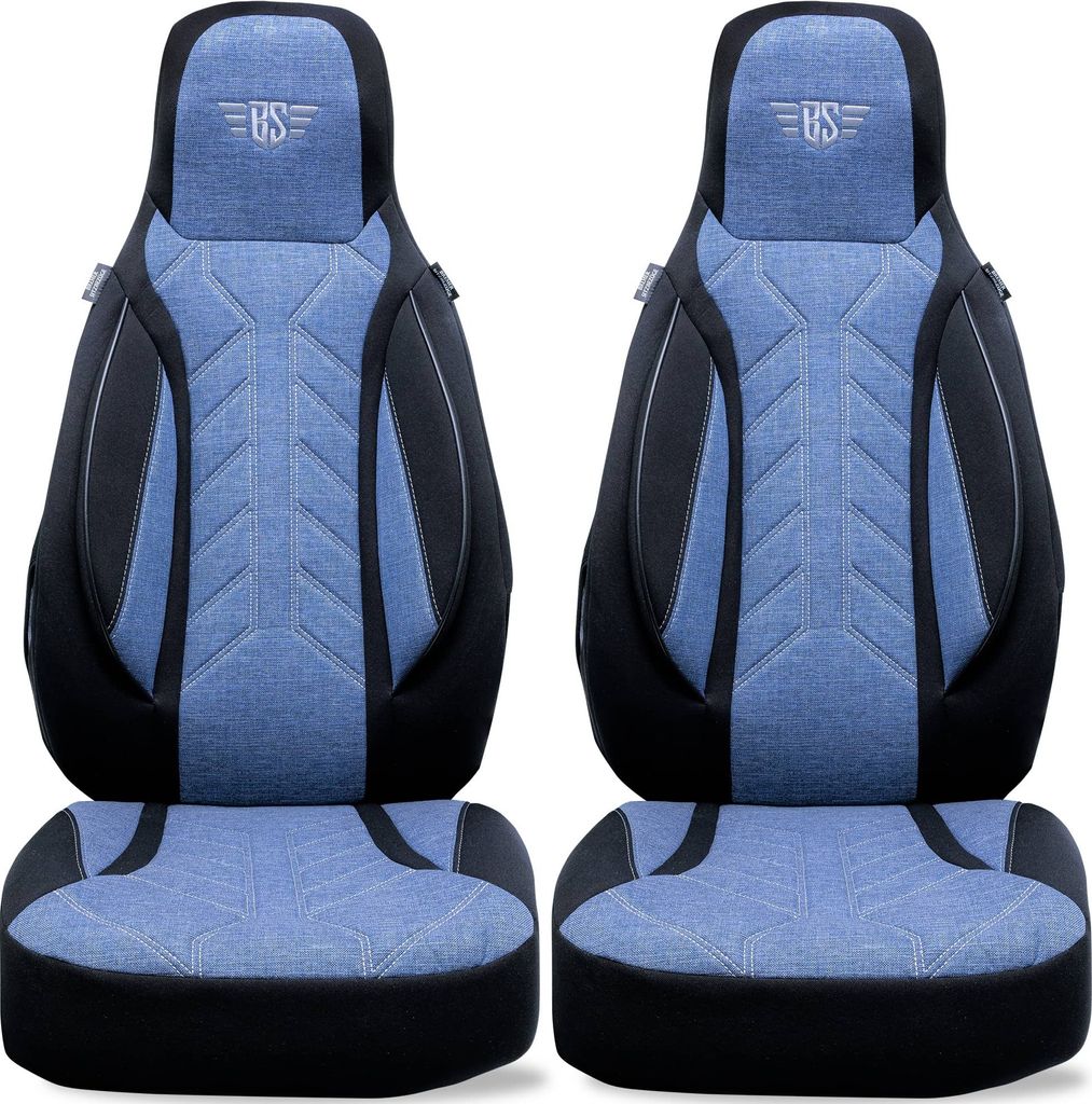 Kia Optima 4 JF Bj 2015-18 kompatible Schonbezüge in Schwarz/Blau PLKT206