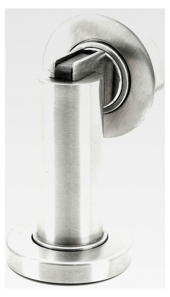 Magnetischer Türfeststeller für Boden- und Wandmontage | Edelstahl | Türhalter in Silber | inklusive Befestigungsmaterial