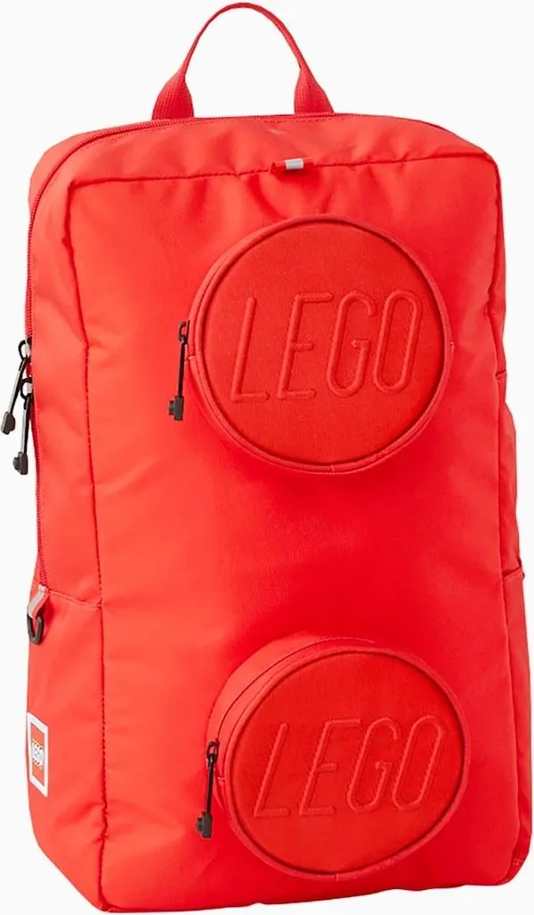 Sac à dos briques LEGO 1x2 rouge vif, design ergonomique et léger