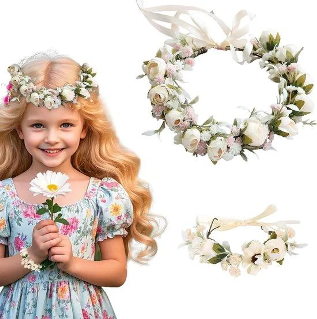 Bouquet de fleurs et bracelet de mariage assortis en fleurs artificielles
