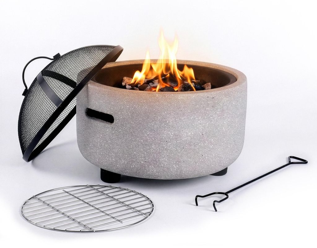 Braciere Relaxdays, Ø braciere 44 cm, parascintille, Immagine del prodotto 