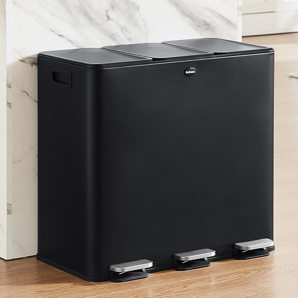 CASABEL Poubelle Cuisine Triple 3x20L, Acier Inoxydable Image du produit 