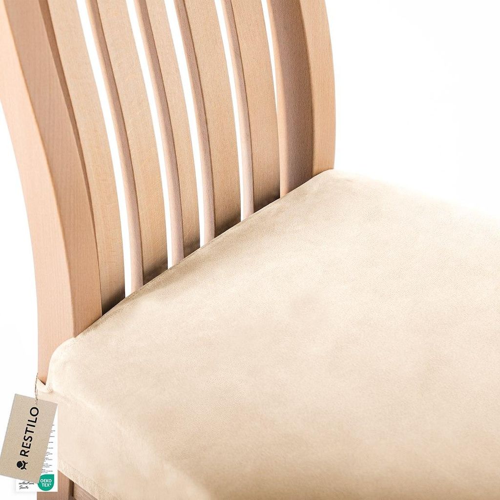 Stuhlhussen 40x40+5 cm Stretch schützender Stuhlbezug Universal Stuhlüberzug Hussen 1 Stück Hell Beige